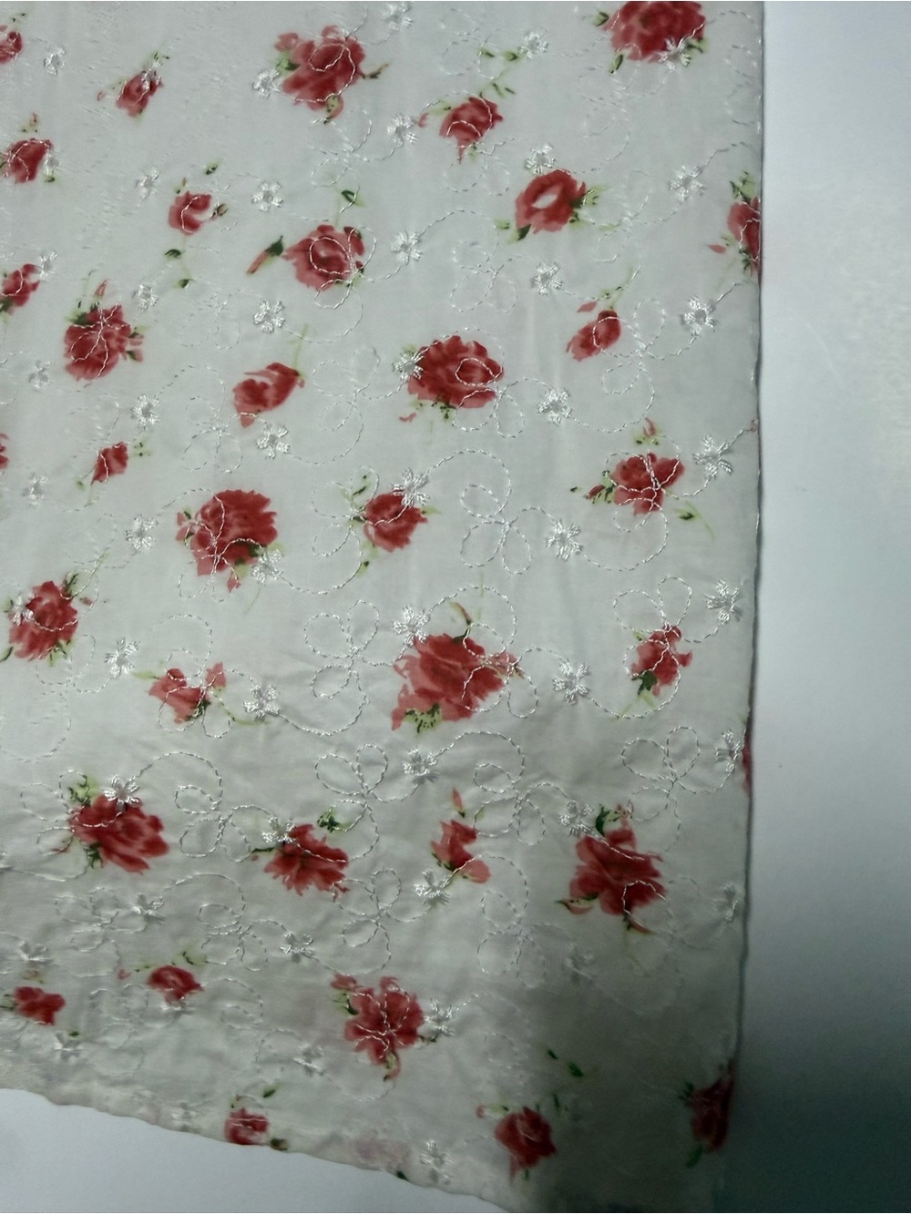 Guess White Dress with Coral Floral Print and Embroidery - Picture 7 of 7